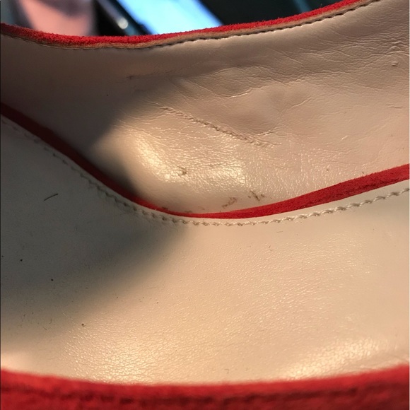 Vince Camuto red suede heels. - Picture 6 of 9